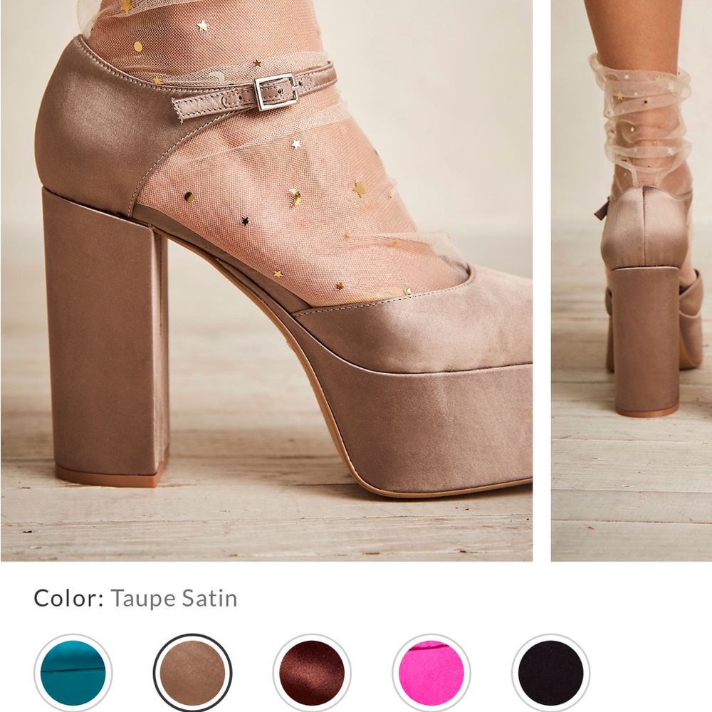 Free People Jeffrey Campbell platform satin shoes! Excellent condition!